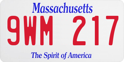 MA license plate 9WM217