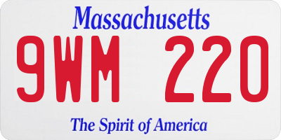 MA license plate 9WM220