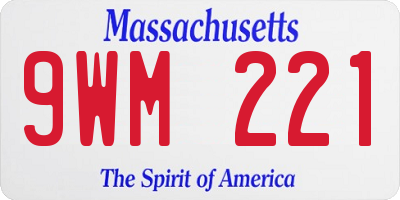 MA license plate 9WM221