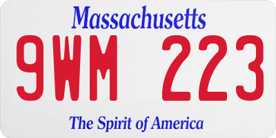 MA license plate 9WM223