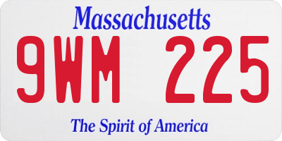 MA license plate 9WM225