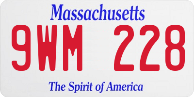 MA license plate 9WM228