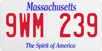MA license plate 9WM239