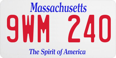MA license plate 9WM240