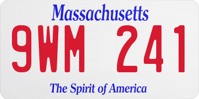 MA license plate 9WM241