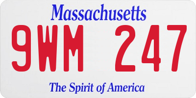 MA license plate 9WM247