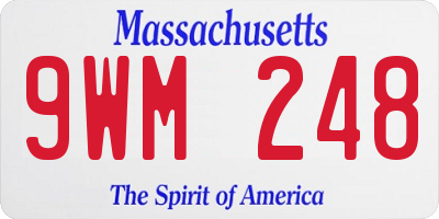 MA license plate 9WM248
