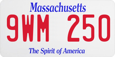 MA license plate 9WM250