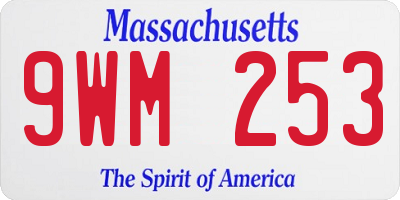 MA license plate 9WM253