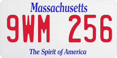 MA license plate 9WM256
