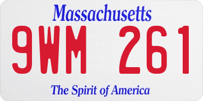 MA license plate 9WM261