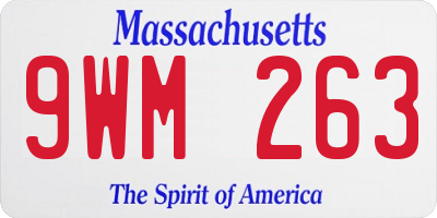 MA license plate 9WM263