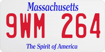 MA license plate 9WM264