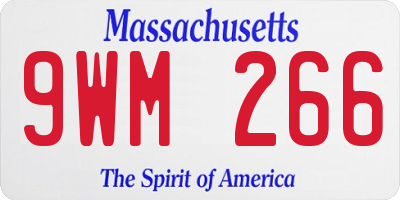 MA license plate 9WM266