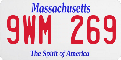 MA license plate 9WM269