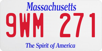 MA license plate 9WM271