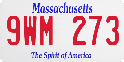 MA license plate 9WM273