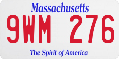 MA license plate 9WM276
