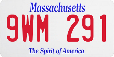 MA license plate 9WM291