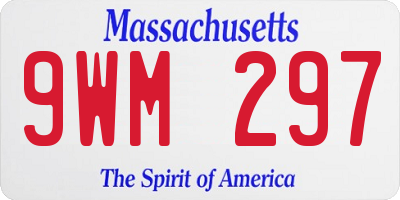 MA license plate 9WM297