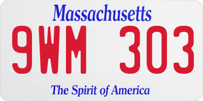 MA license plate 9WM303