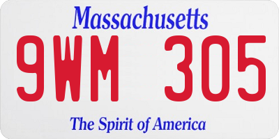 MA license plate 9WM305