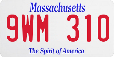MA license plate 9WM310