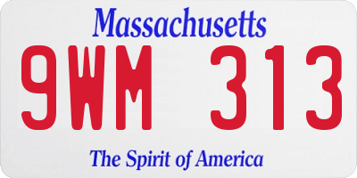 MA license plate 9WM313