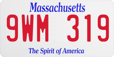 MA license plate 9WM319