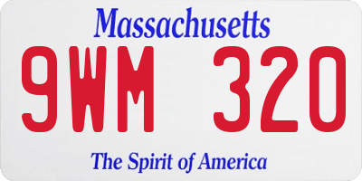 MA license plate 9WM320