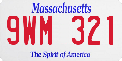 MA license plate 9WM321