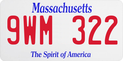MA license plate 9WM322