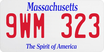 MA license plate 9WM323