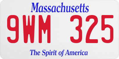 MA license plate 9WM325