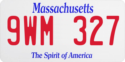 MA license plate 9WM327