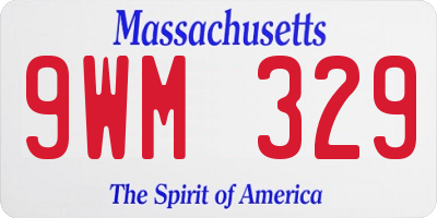 MA license plate 9WM329