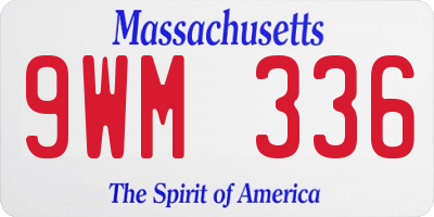 MA license plate 9WM336