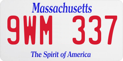 MA license plate 9WM337