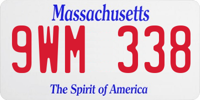 MA license plate 9WM338