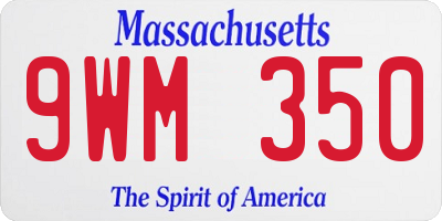 MA license plate 9WM350