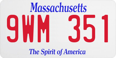 MA license plate 9WM351