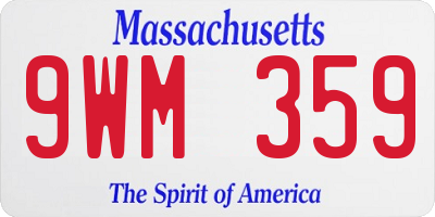 MA license plate 9WM359