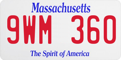MA license plate 9WM360
