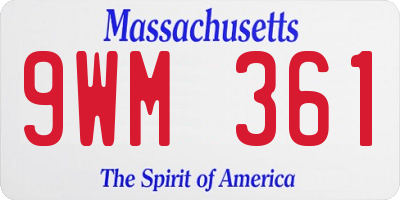 MA license plate 9WM361