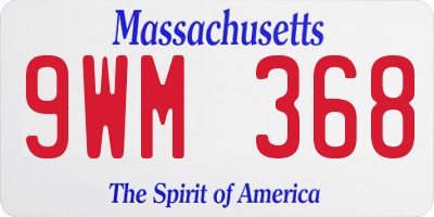 MA license plate 9WM368