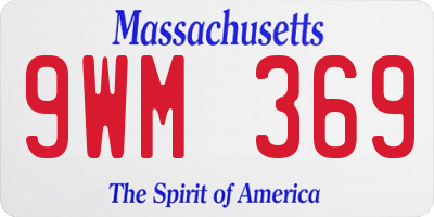MA license plate 9WM369