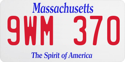 MA license plate 9WM370