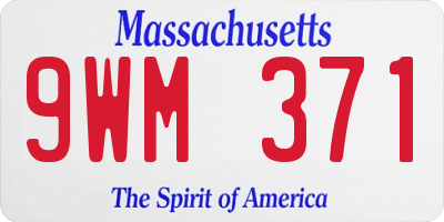 MA license plate 9WM371