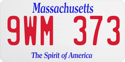 MA license plate 9WM373