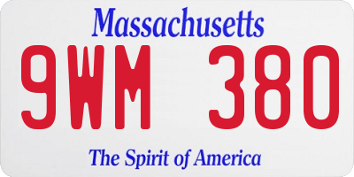 MA license plate 9WM380